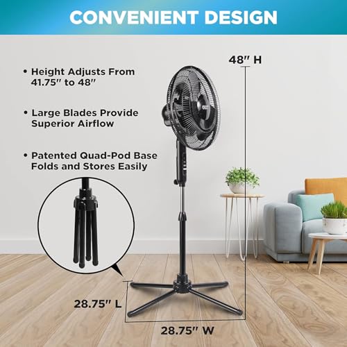Safety grill details on Comfort Zone pedestal fan