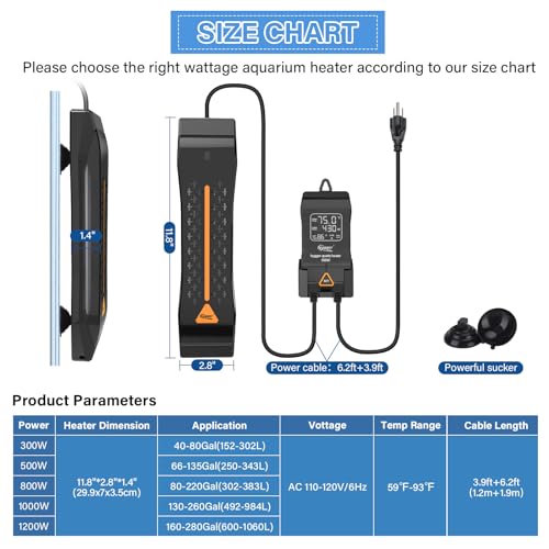 Submersible heater inside a fish tank setup