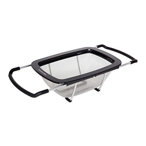 KitchenAid Expandable Stainless Steel Colander in black