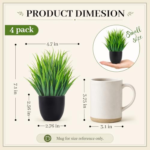 Four different Der Rose artificial plants in black pots