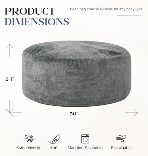 Light Grey Plaid bean bag chair