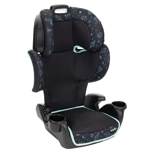 High back view of Evenflo GoTime LX Astro Blue