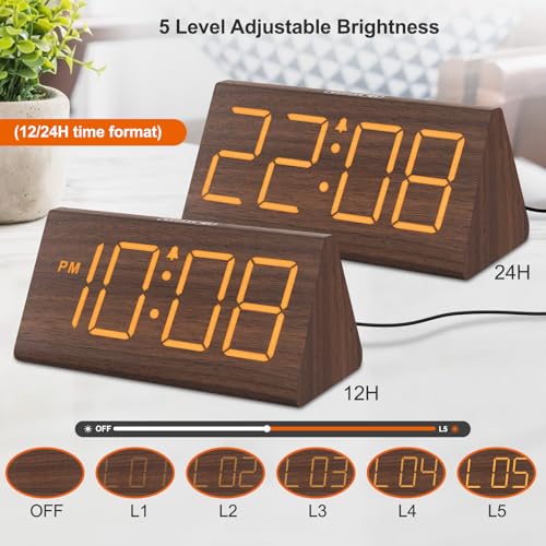 Close up of the large display on the DreamSky alarm clock