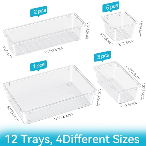 ElegantArray drawer organizers showing 4 different sizes