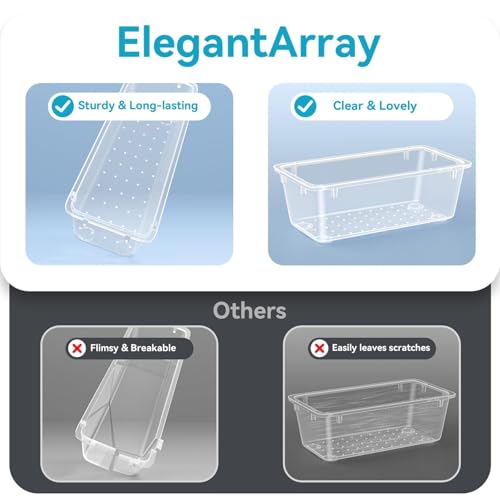 Stackable view of ElegantArray milky storage trays