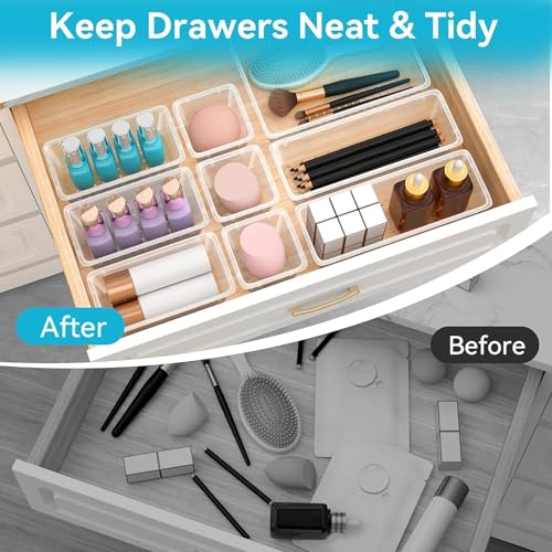 ElegantArray bins used inside a vanity drawer