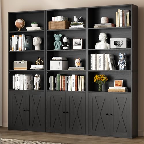 Front view of industrial storage shelves