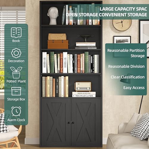 Side profile of 70.9 inch tall bookcase