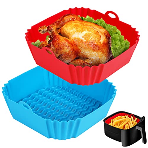 Boribim 8 inch square silicone air fryer liners set