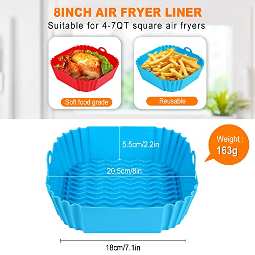 Red and blue Boribim air fryer silicone inserts