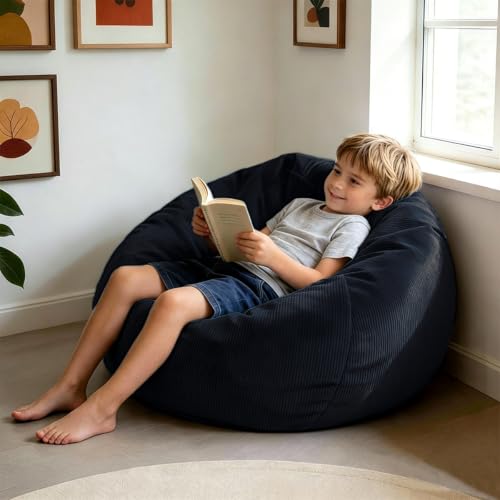 LPMOERA 3FT memory foam bean bag chair in black