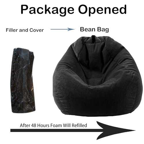 Compact 3FT bean bag chair for kids and teens