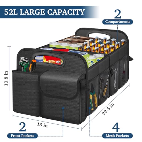 Femuar trunk organizer with dividers and pockets