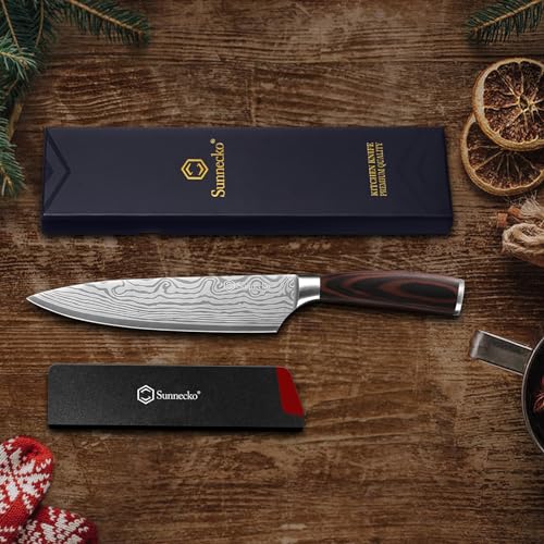Side profile of Sunnecko 8 inch kitchen knife blade