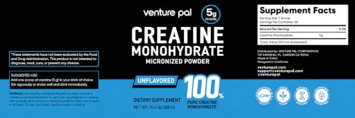Venture Pal creatine dietary information label