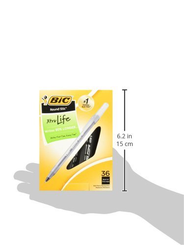Translucent barrel view of BIC Round Stic pens