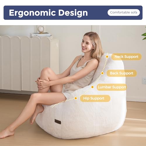 Person relaxing in MAXYOYO beige chair