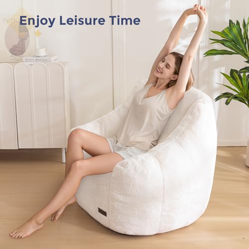 Beige bean bag chair on a balcony