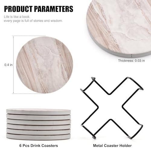 Ceramic coaster marble pattern detail