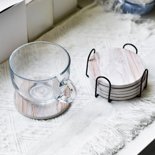 Black metal holder for coaster organization