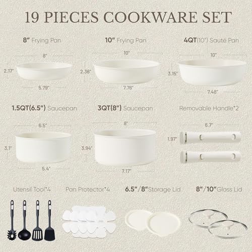 Stackable CAROTE pots and pans with handles detached
