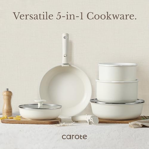 CAROTE pots with cooking utensils and protectors