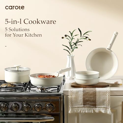 Top view of CAROTE 19-piece kitchen cookware collection