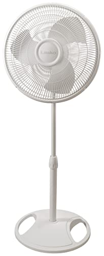 Lasko 16 Inch Oscillating Pedestal Fan 2520 White front view