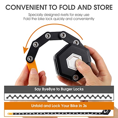 Black folding bike lock set