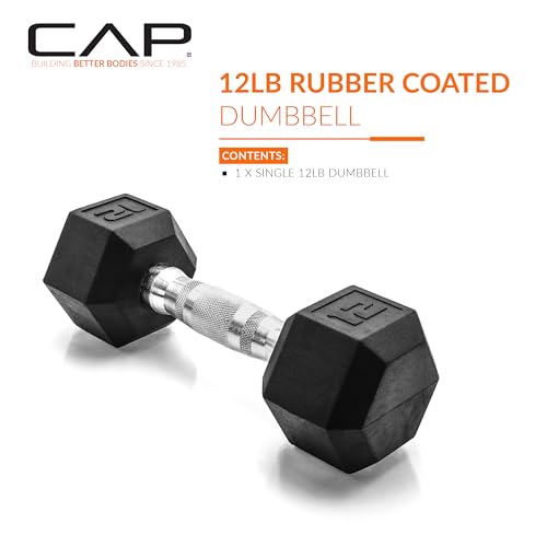 CAP dumbbell with anti-roll hex head