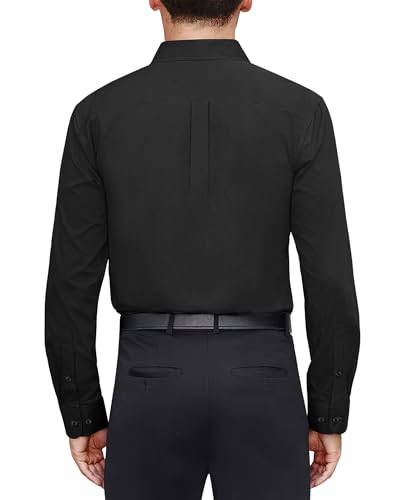 Front view of J.VER long sleeve formal black shirt