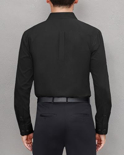 Back view of black J.VER long sleeve formal shirt
