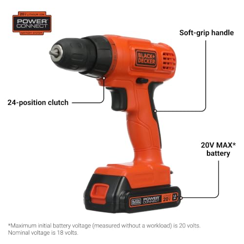 Orange drill driver with battery attached