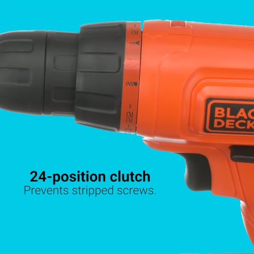 Close up of drill grip and clutch settings
