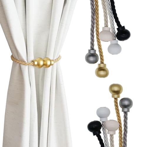 Gold magnetic curtain tiebacks in packaging