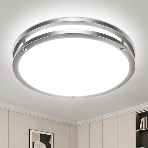 libtit 13-inch brushed nickel flush mount light