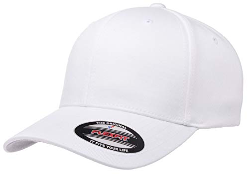 Flexfit Wooly Combed Twill white cap front view