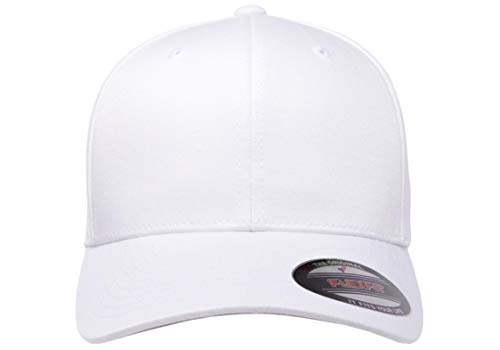 Flexfit white baseball cap side profile