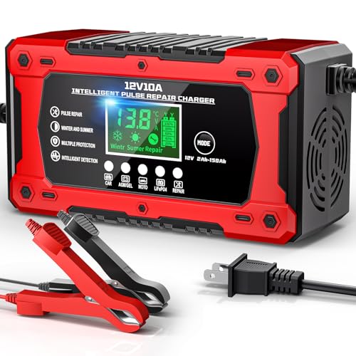 YDBAO 10A 12V smart car battery charger front view