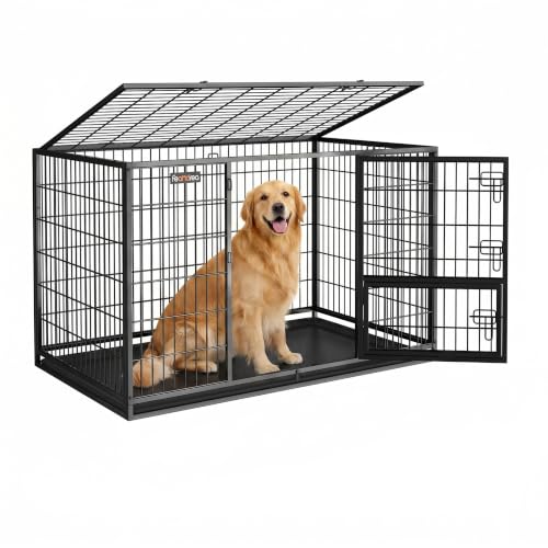 Feandrea 48 inch heavy duty dog crate front view