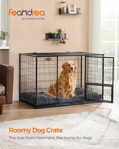 Feandrea dog crate double door mechanism