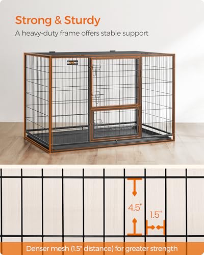 Close up of Feandrea crate L-shaped safety locks