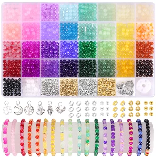 Funtopia 1368pcs glass bead set in storage container