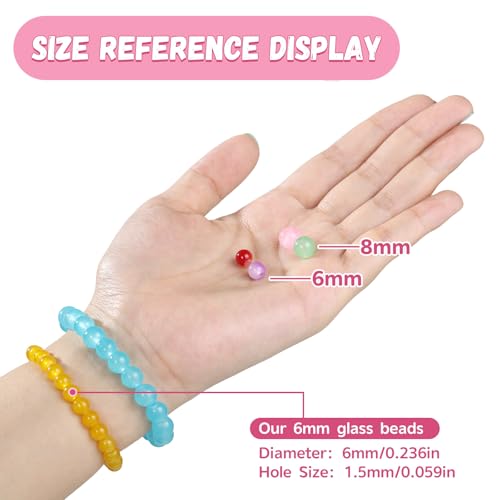 Detailed view of 6mm glass beads in individual compartments