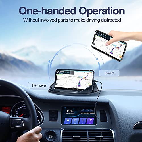 Black car phone holder with smartphone