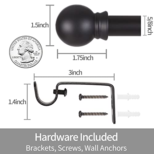Adjustable connection point of the black curtain rod