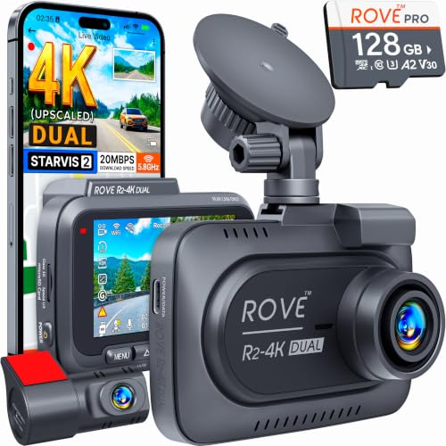 ROVE R2-4K front and rear dash cam system