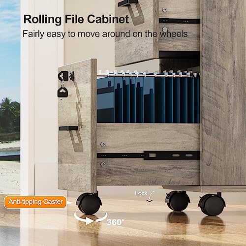 VINGLI file cabinet under desk in home office