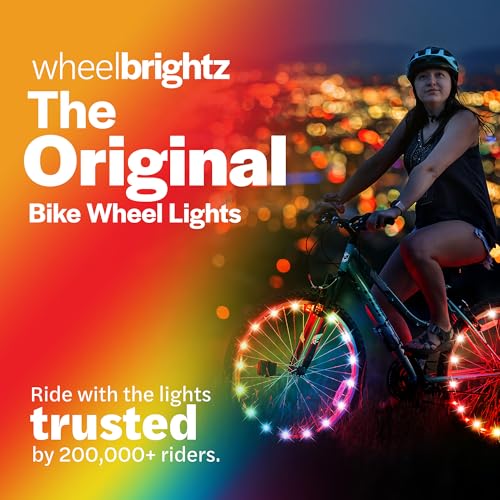 Close up of Brightz bike spoke LED light installation