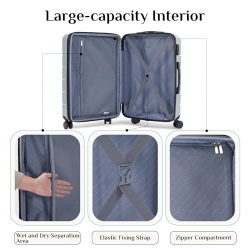 Light Grey hardside luggage surface texture